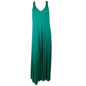 Kenar Dress Womens Size M Medium Solid All Green Sleeveless Racerback Maxi